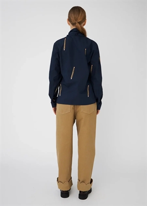 Embroidered cotton bow skjorte Navy Stella Nova 
